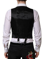 Dolce & Gabbana Graue Wollweste Formelle Herrenweste
