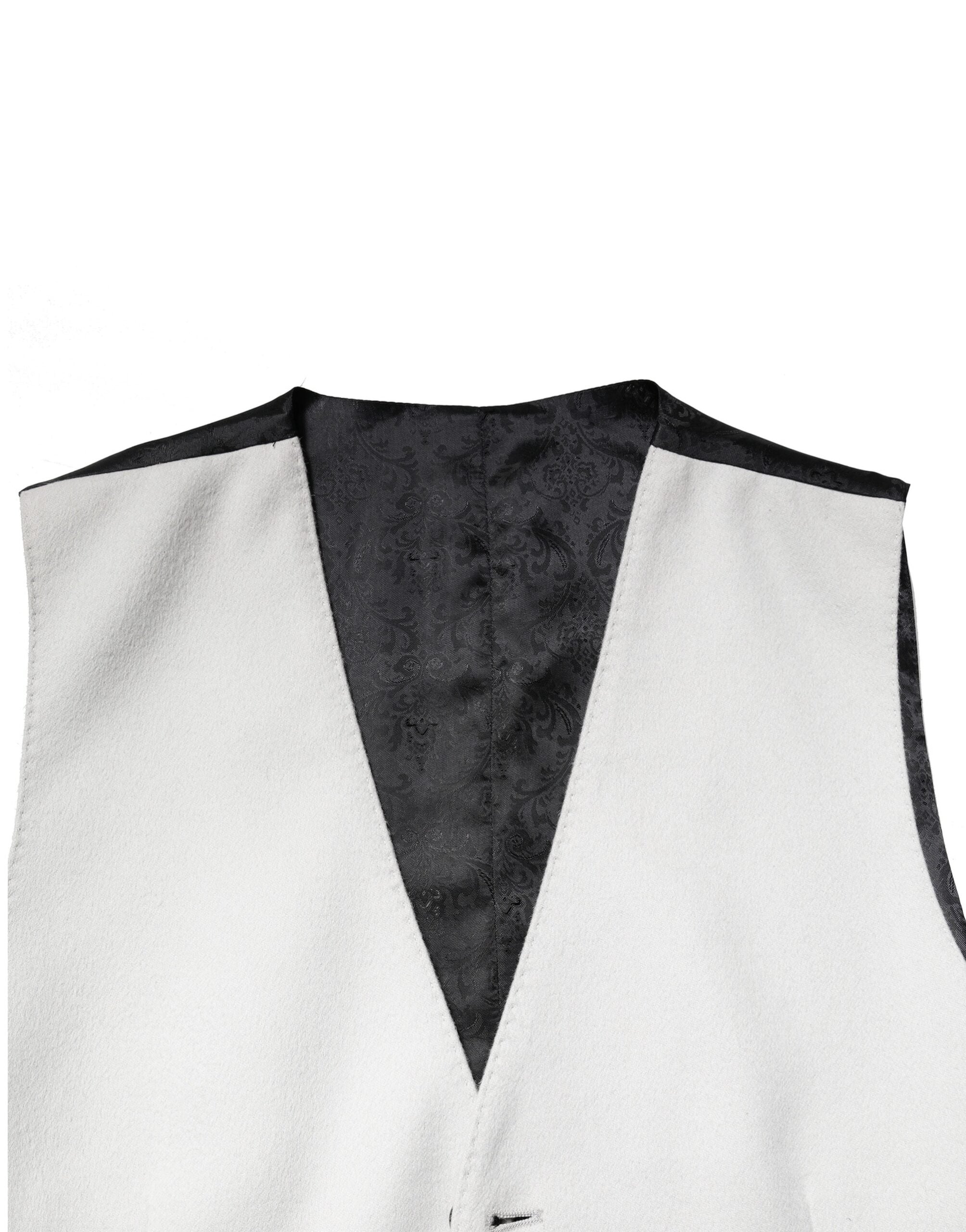 Dolce & Gabbana Graue Wollweste Formelle Herrenweste