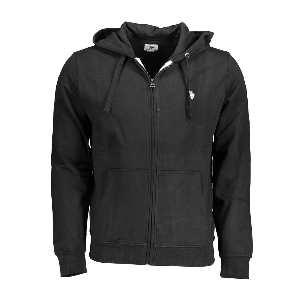 U.S. POLO ASSN. Schwarzer Herren-Kapuzenpullover aus Baumwolle