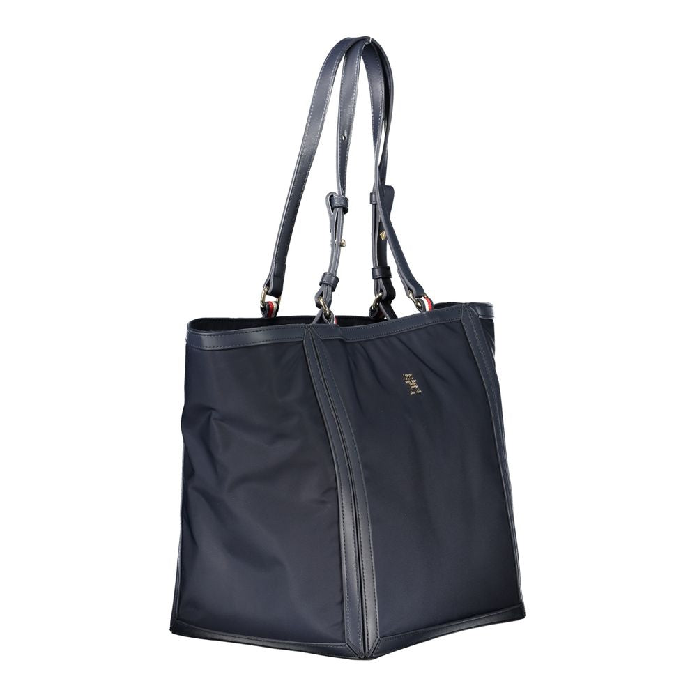 Tommy Hilfiger – Blaue Handtasche aus Polyester für Damen