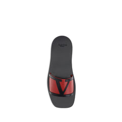Valentino Garavani Red Calf Leather Bos Taurus Sandals