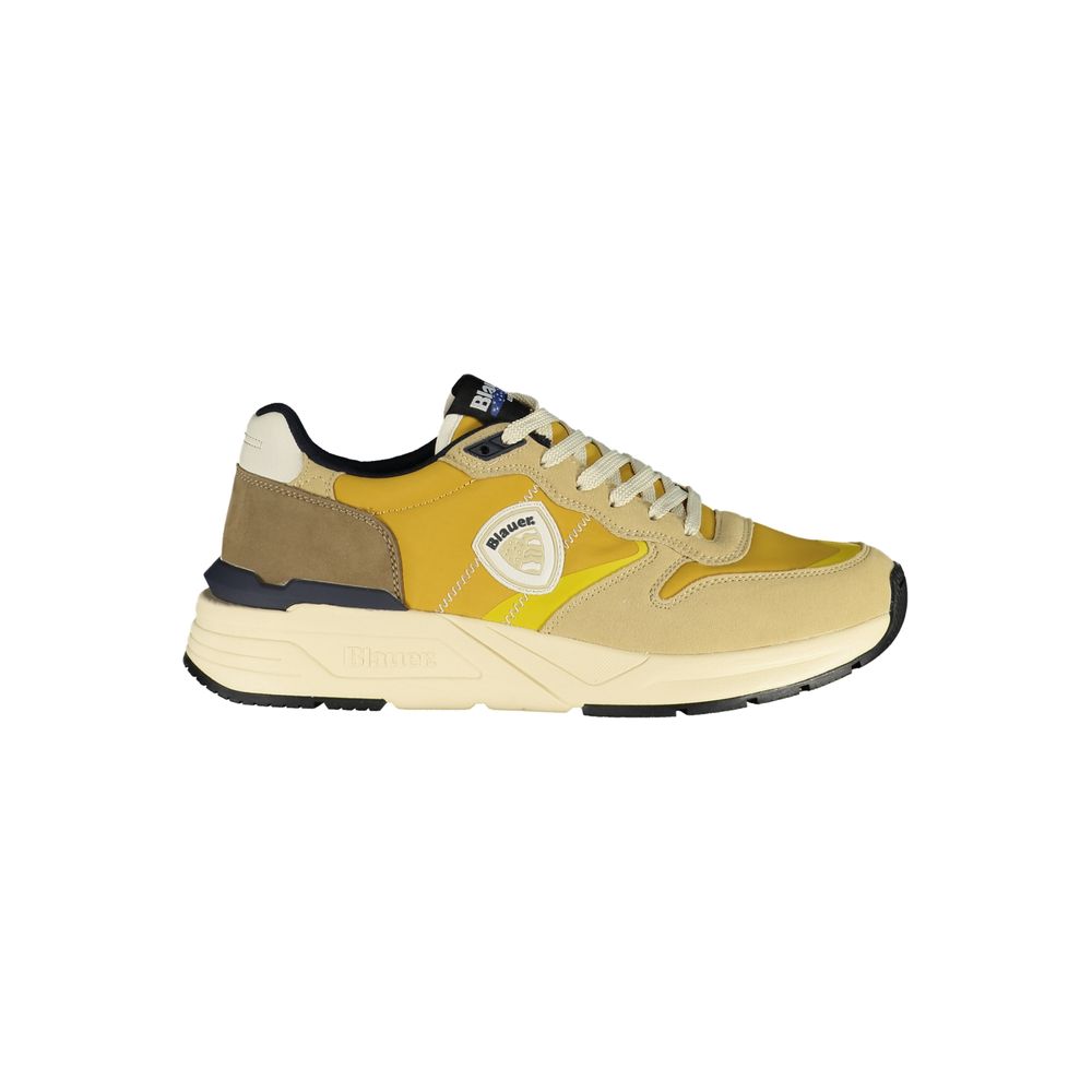 Blauer Beige Polyester-Sneaker