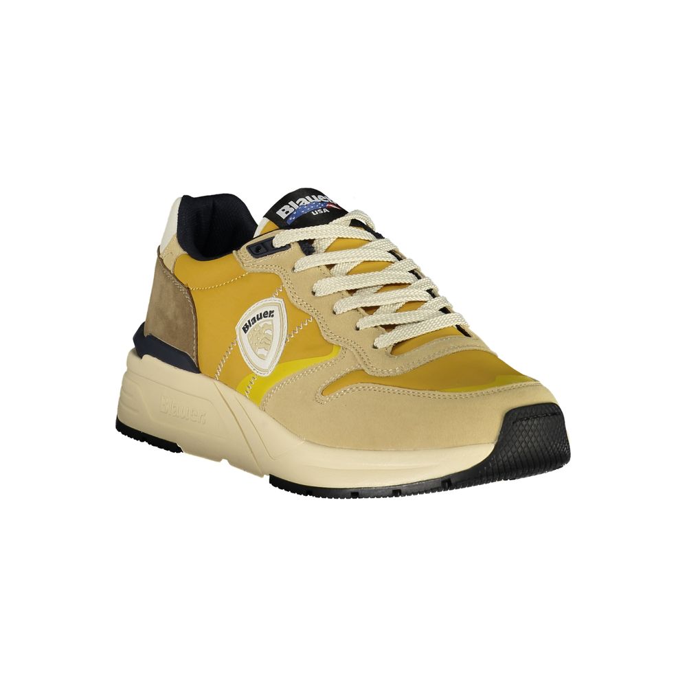 Blauer Beige Polyester-Sneaker