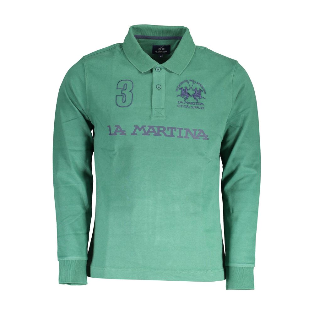 La Martina Grünes Poloshirt aus Baumwolle für Herren