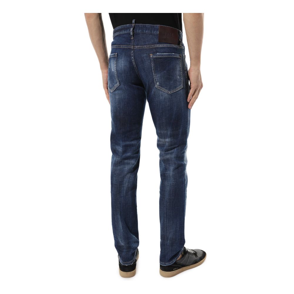 Dsquared² Blue Cotton Men Slim Jean