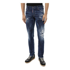 Dsquared² Blue Cotton Men Slim Jean