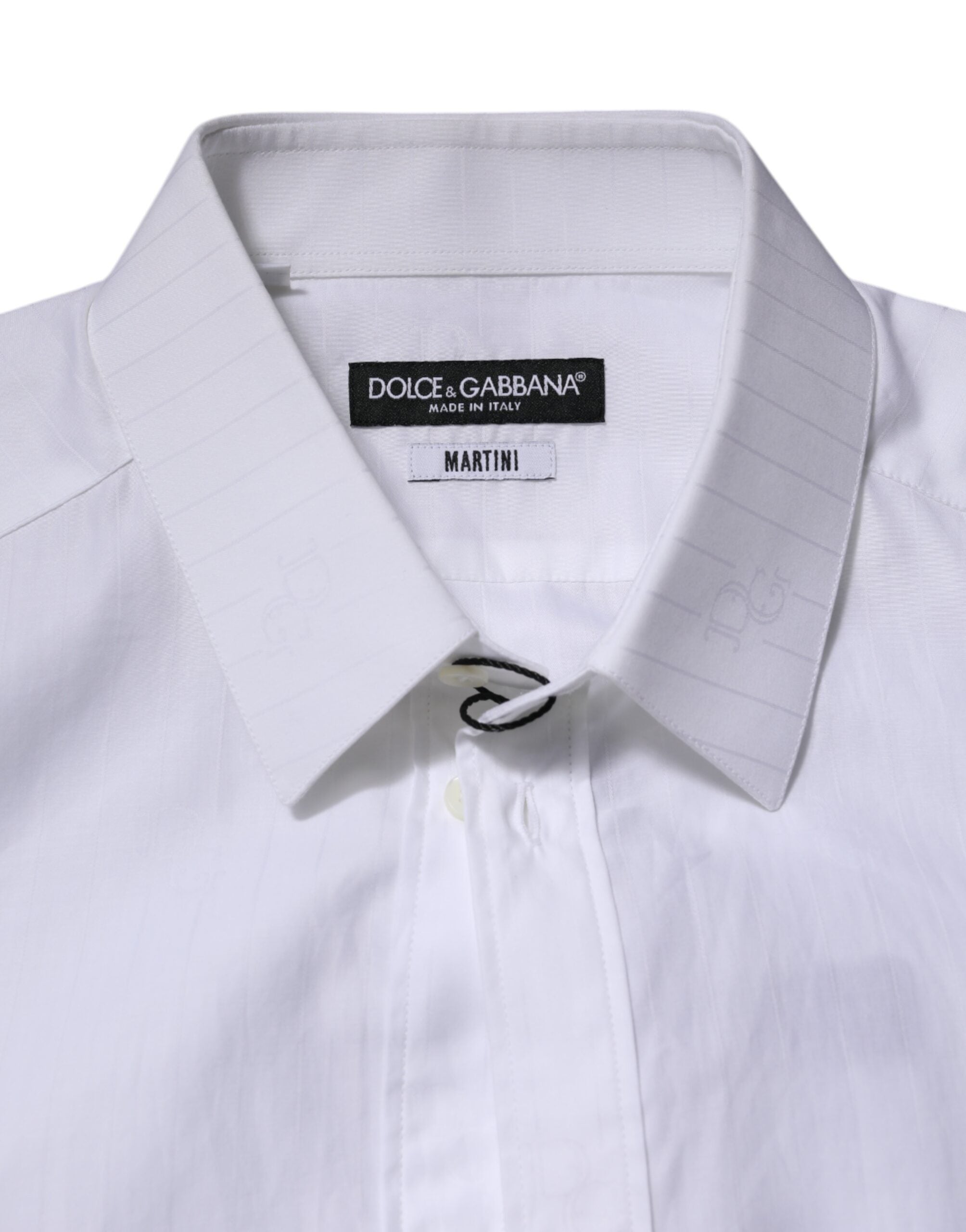 Dolce & Gabbana Weißes Baumwoll-MARTINI Langarm-Hemd