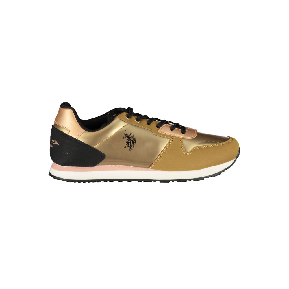 U.S. POLO ASSN. Goldener Damen-Sneaker aus Polyurethan