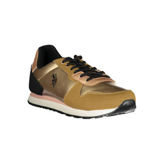 U.S. POLO ASSN. Goldener Damen-Sneaker aus Polyurethan