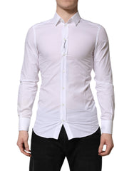Dolce & Gabbana Weißes GOLD Langarm-Hemd Herren Festlich