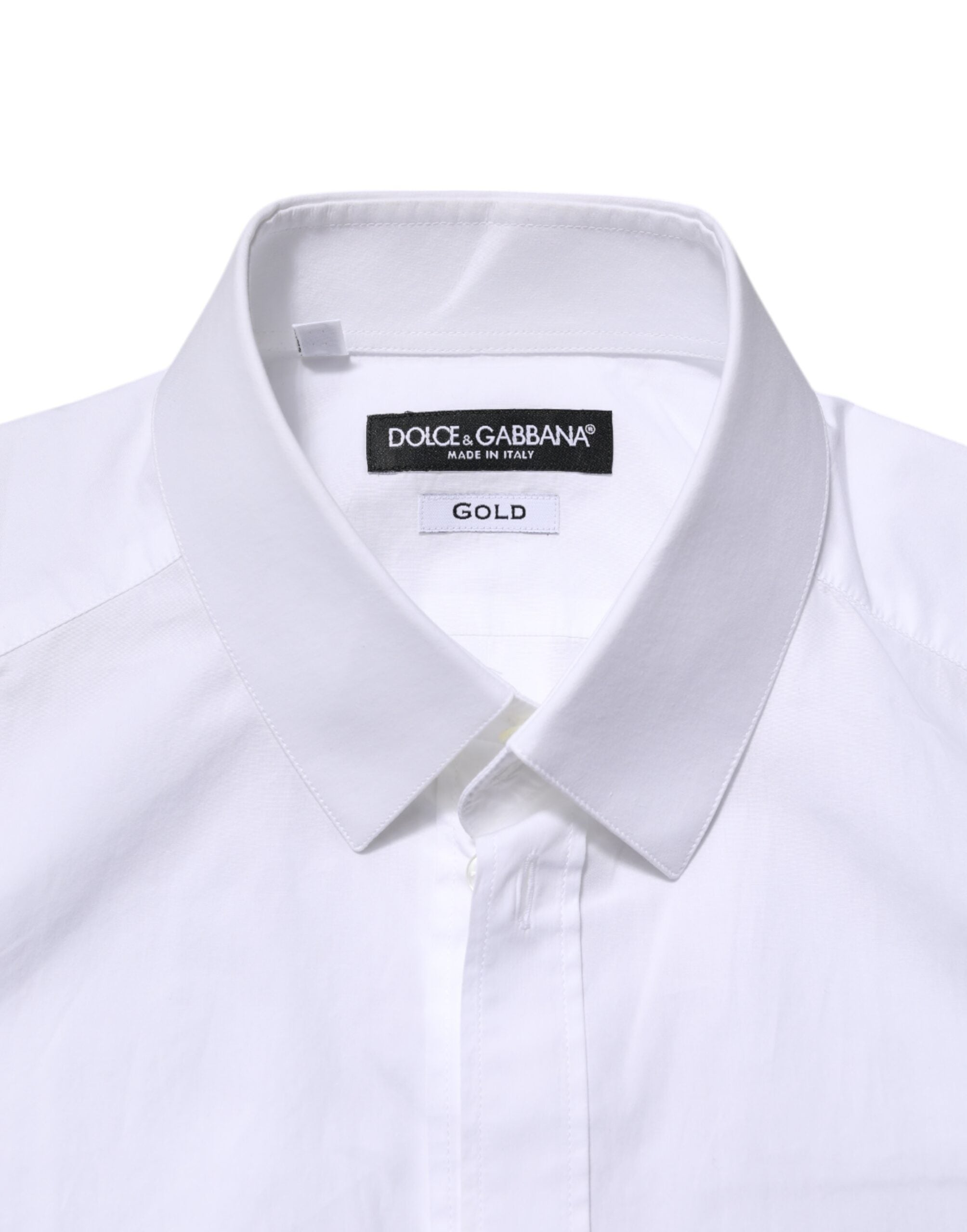 Dolce & Gabbana Weißes GOLD Langarm-Hemd Herren Festlich