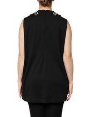 Dolce & Gabbana Zwart Katoenen Tanktop met Strasssteentjes