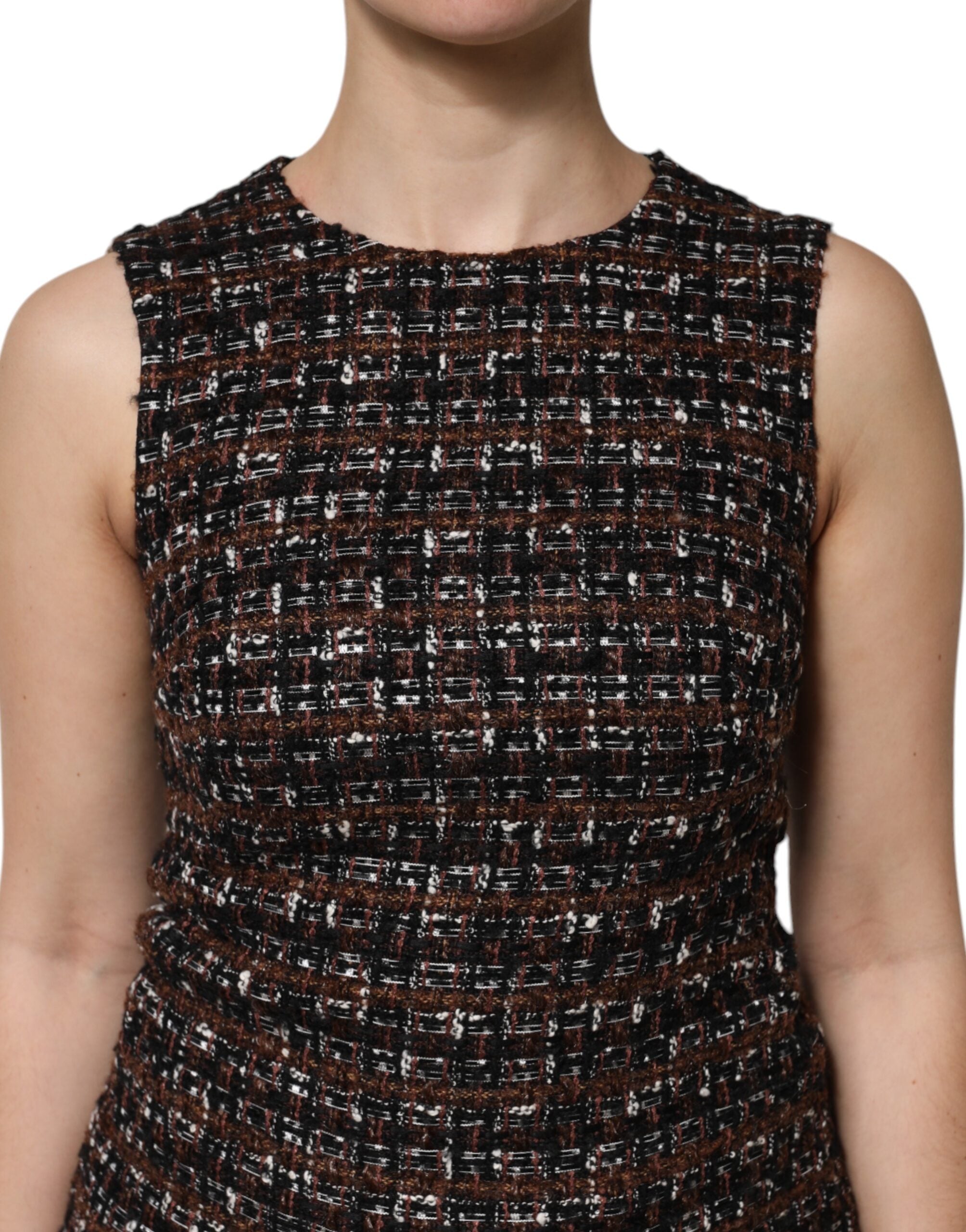 Dolce & Gabbana Ärmelloses Mini-Tweed-A-Linien-Kleid in mehreren Farben