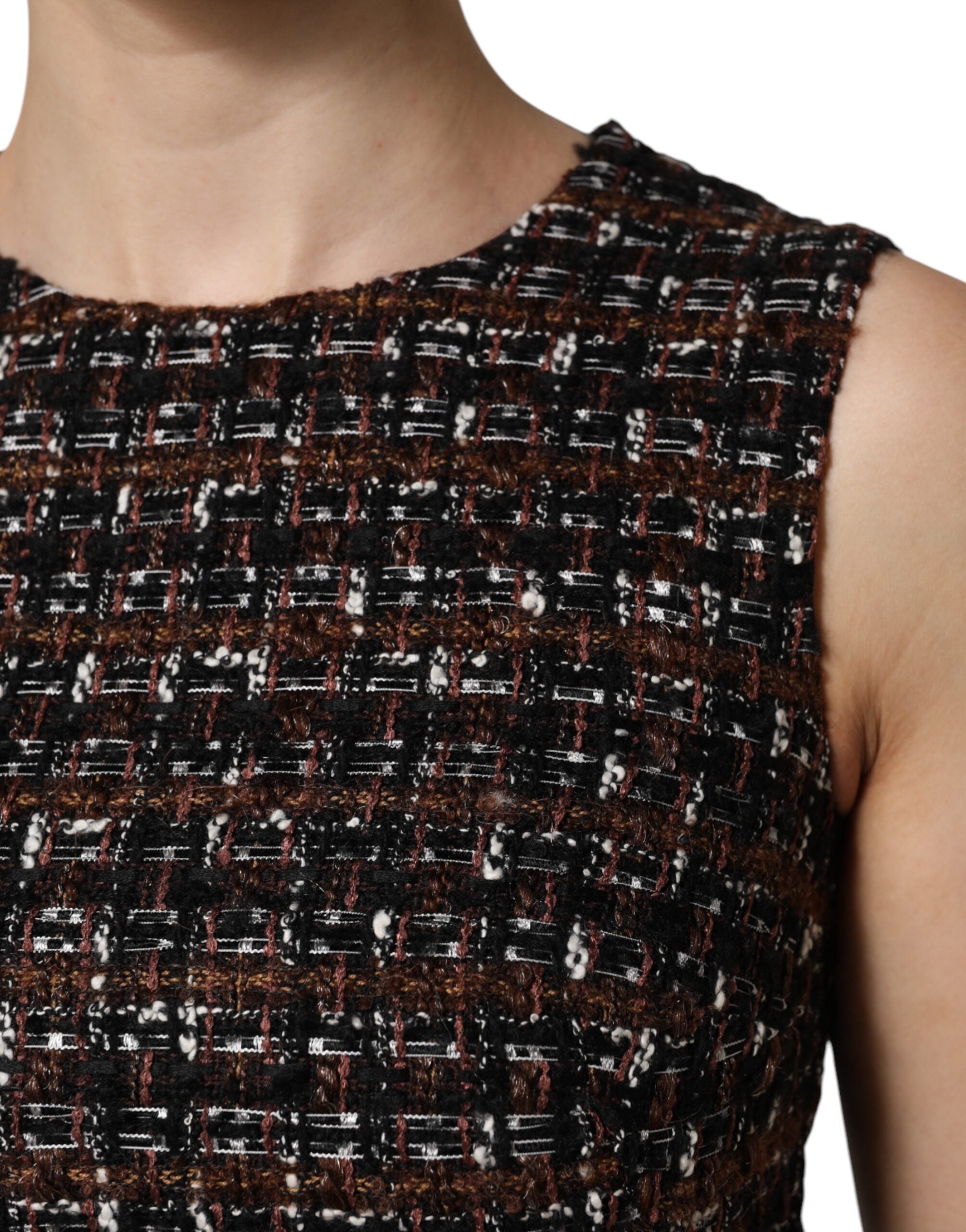 Dolce & Gabbana Ärmelloses Mini-Tweed-A-Linien-Kleid in mehreren Farben