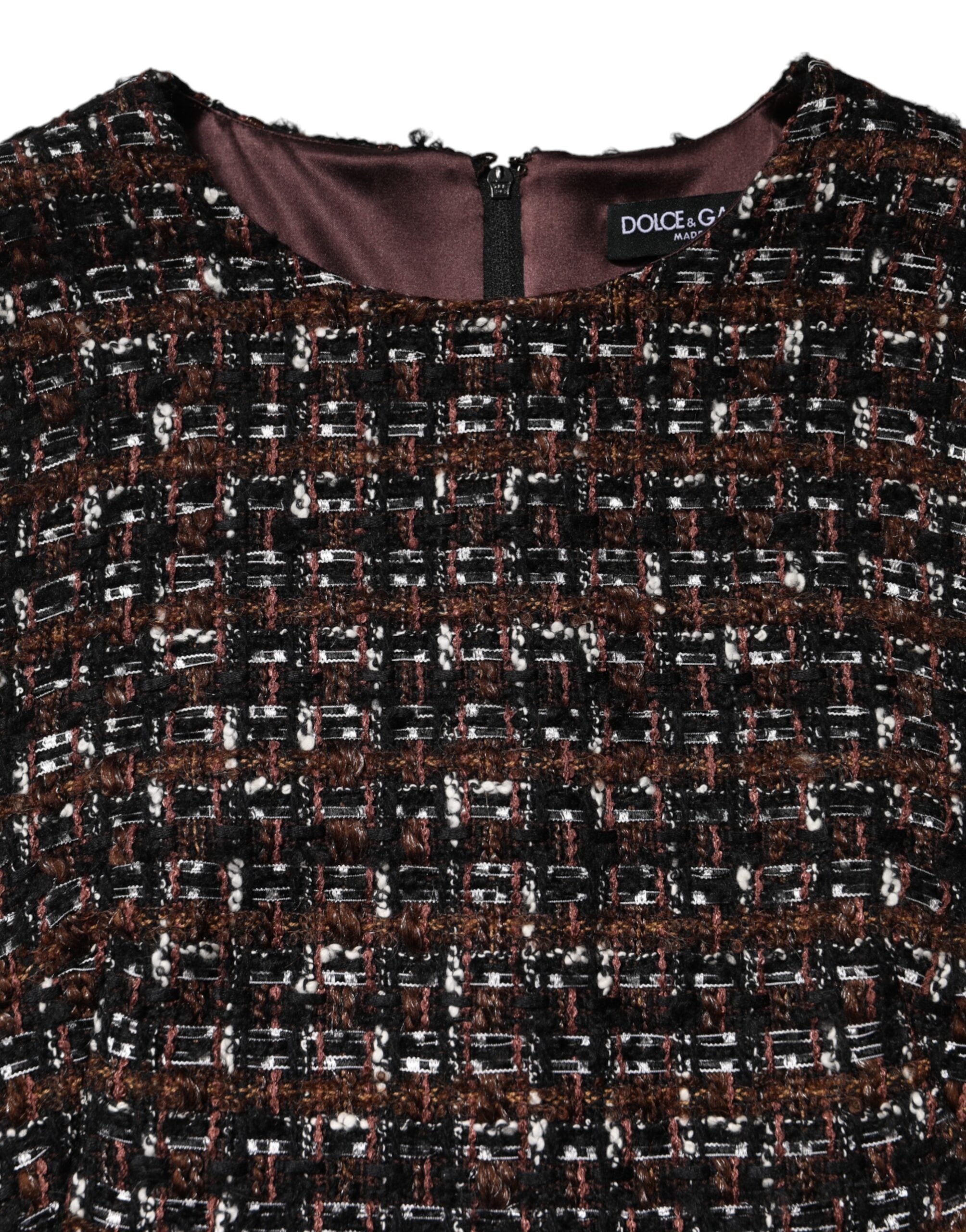 Dolce & Gabbana Ärmelloses Mini-Tweed-A-Linien-Kleid in mehreren Farben