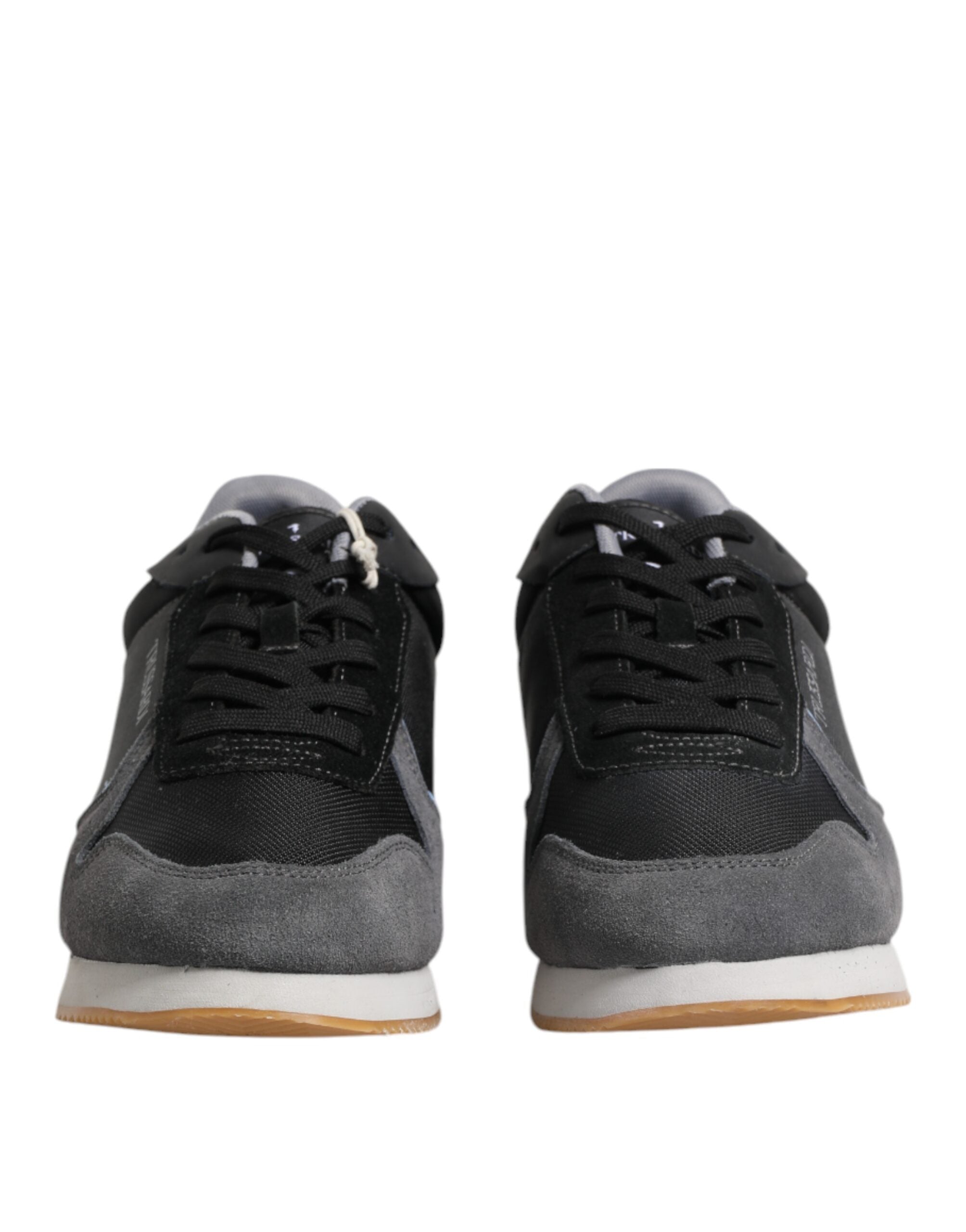 Trussardi Schwarze, graue, geschnürte Low-Top-Sneaker