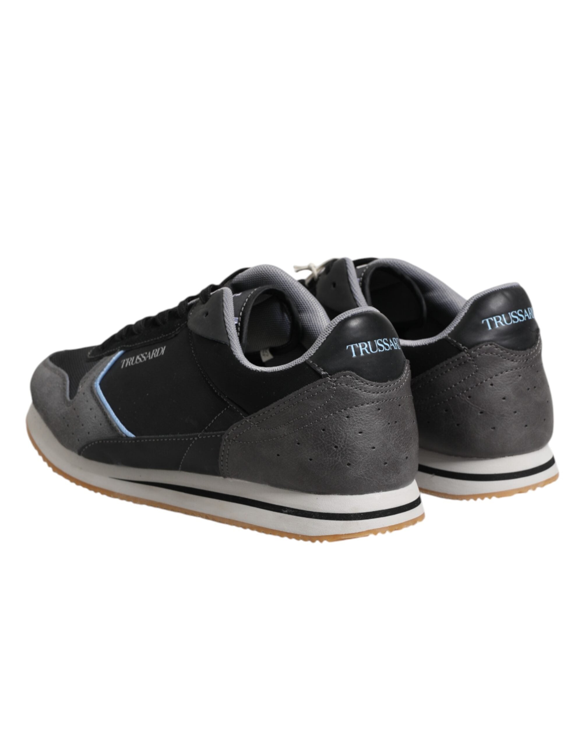 Trussardi Schwarze, graue, geschnürte Low-Top-Sneaker