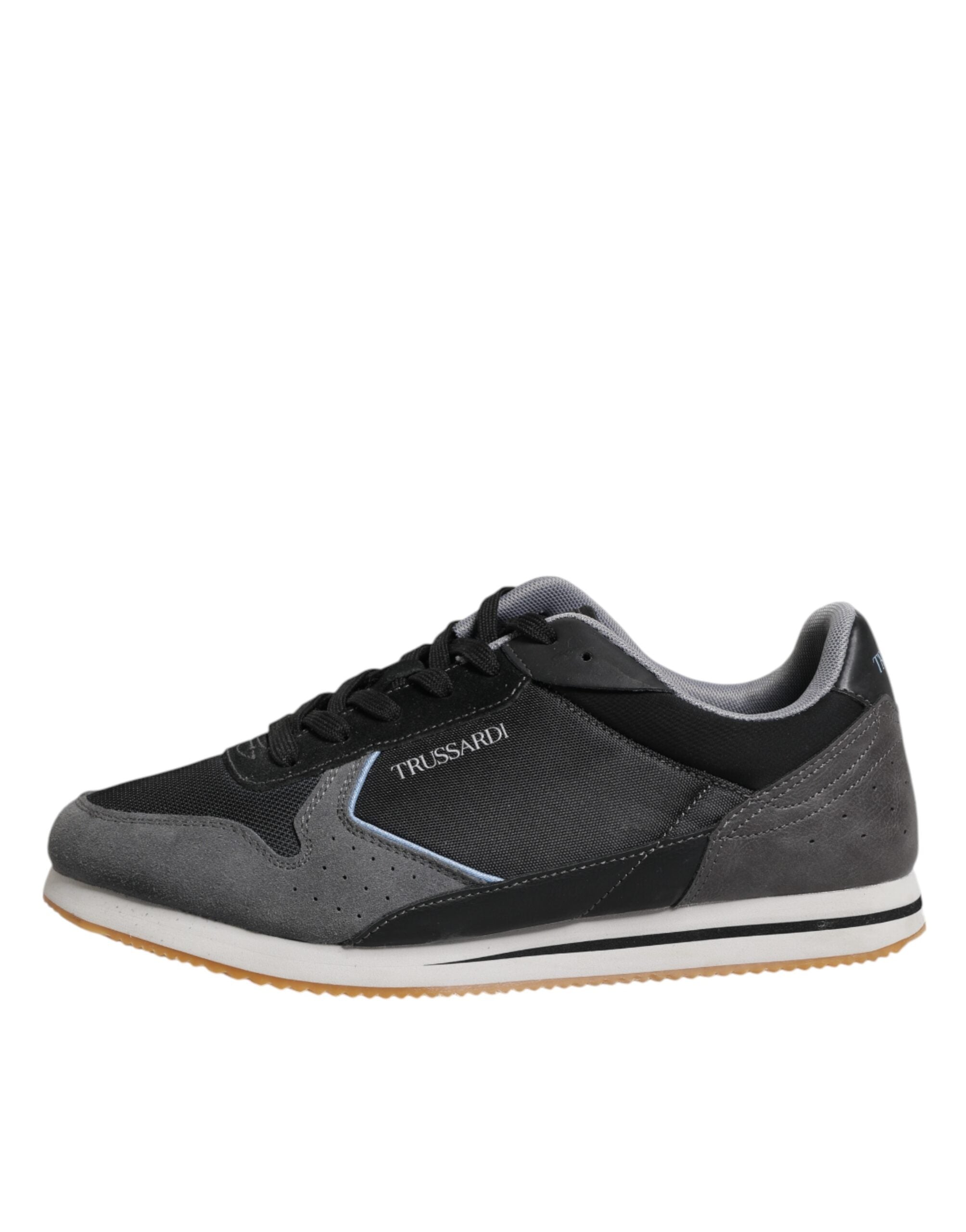 Trussardi Schwarze, graue, geschnürte Low-Top-Sneaker