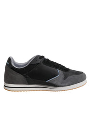 Trussardi Schwarze, graue, geschnürte Low-Top-Sneaker