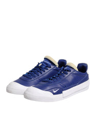 Nike Weiße Blau Geschnürte Low Top Drop-Type PRM Sneaker Schuhe