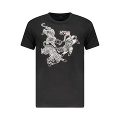 Cavalli Class Black Cotton Men T-Shirt