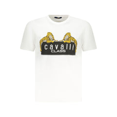 Cavalli Class White Cotton T-Shirt