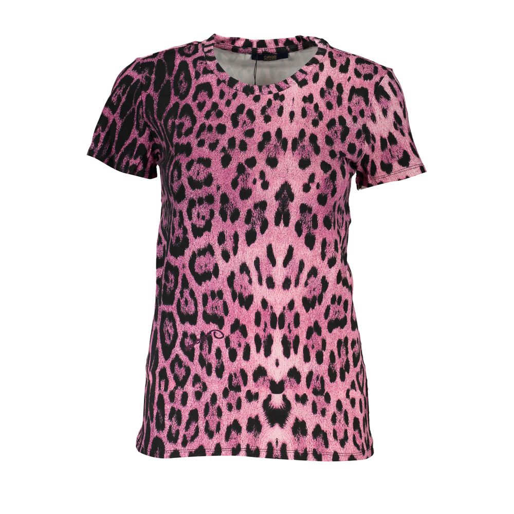 Cavalli Class Pink Cotton Women T-Shirt