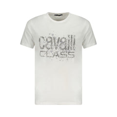 Cavalli Class White Cotton Men T-Shirt