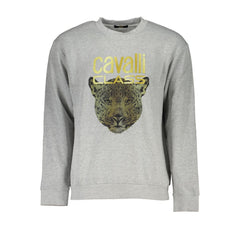 Cavalli Class Gray Cotton Men Sweater