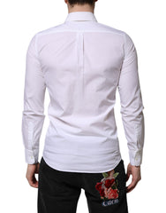 Dolce & Gabbana Weißes Baumwoll-MARTINI Langarm-Hemd