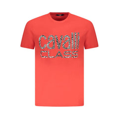Cavalli Class Red Cotton Men T-Shirt