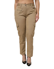 Dolce & Gabbana Braune Baumwoll-Cargohose mit schmal zulaufendem Bein