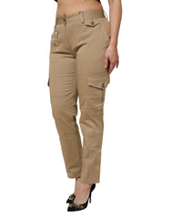 Dolce & Gabbana Braune Baumwoll-Cargohose mit schmal zulaufendem Bein