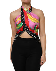 Dolce & Gabbana Multicolour Halter Cropped Feesttop
