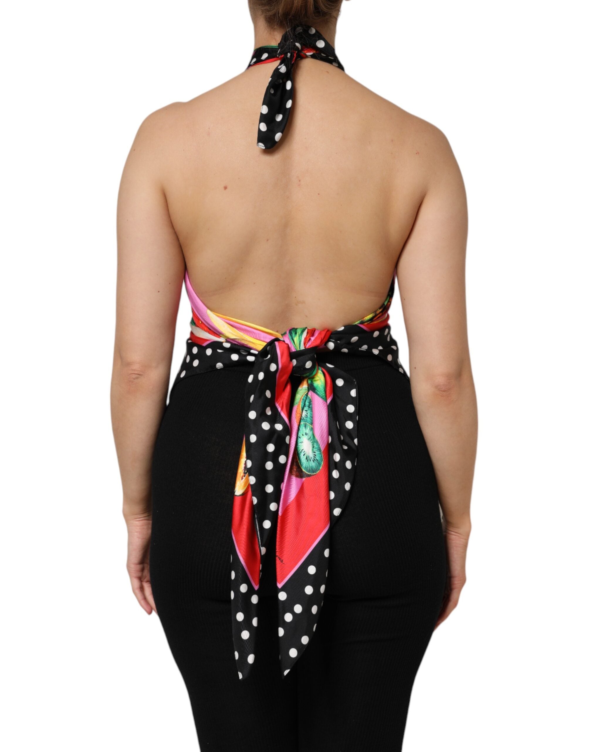 Dolce & Gabbana Multicolour Halter Cropped Feesttop