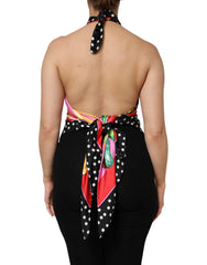 Dolce & Gabbana Multicolour Halter Cropped Feesttop