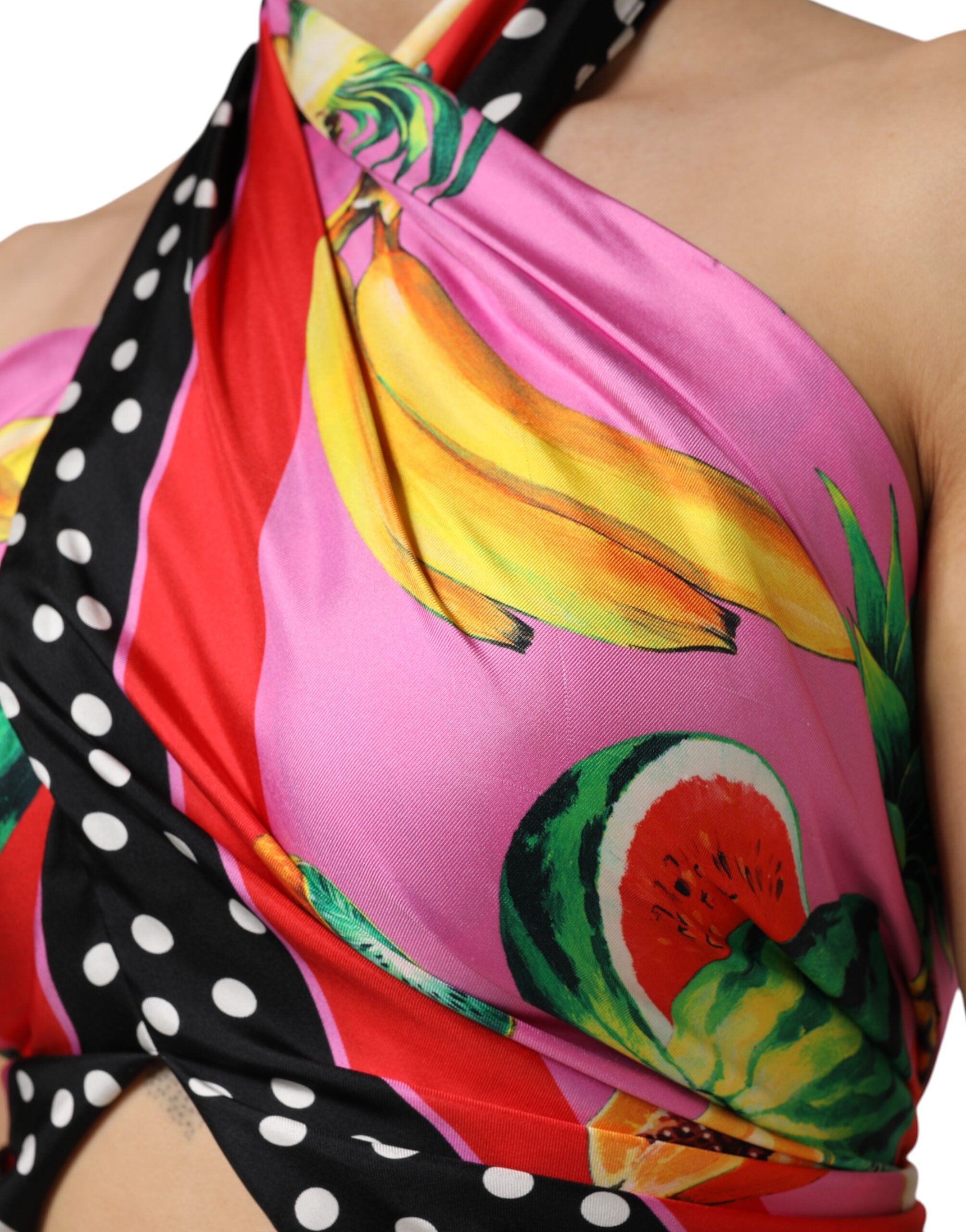 Dolce & Gabbana Multicolour Halter Cropped Feesttop