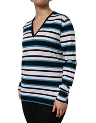 Dolce & Gabbana Multicolor Strepen Lange Mouwen V-hals Top