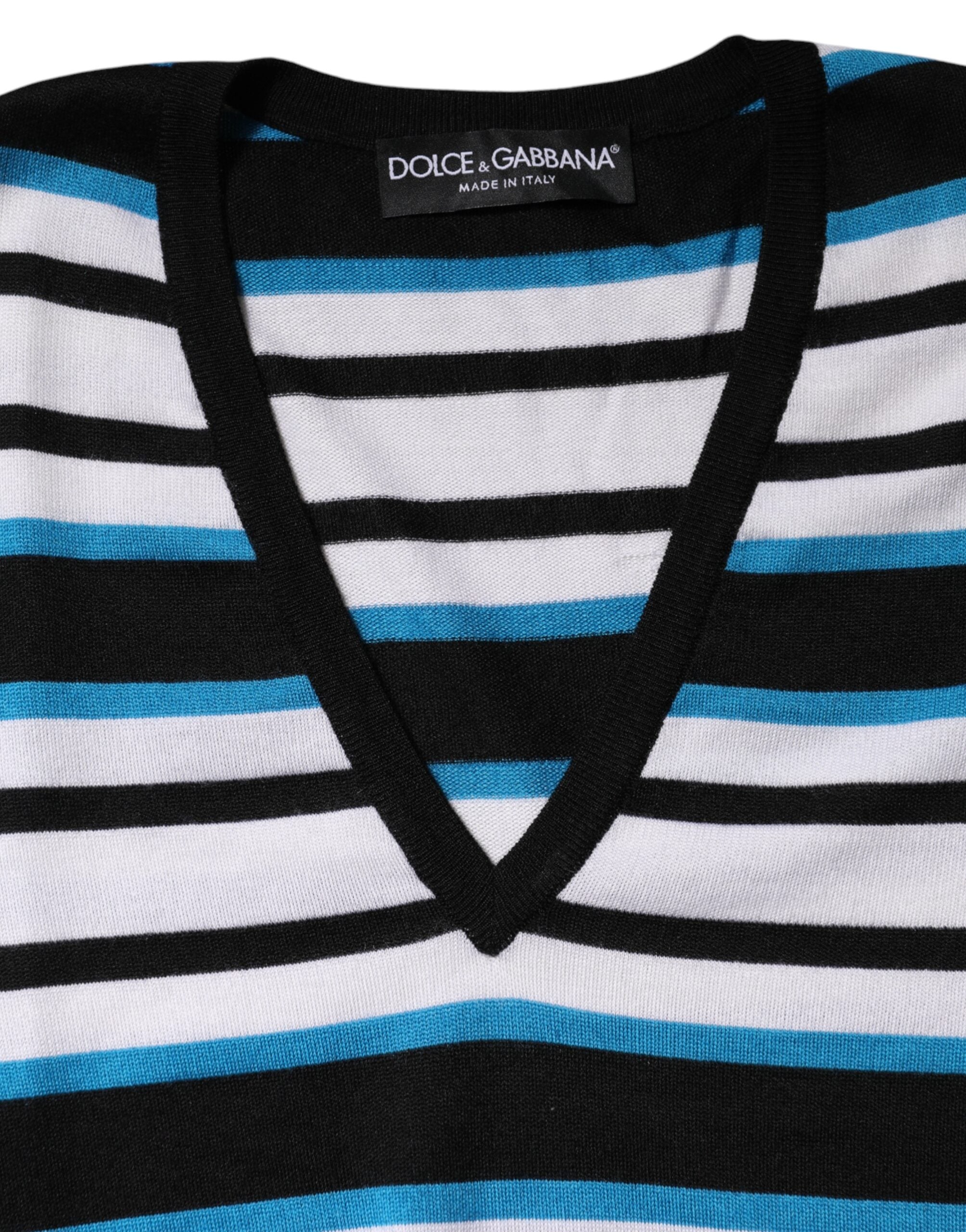 Dolce & Gabbana Multicolor Strepen Lange Mouwen V-hals Top