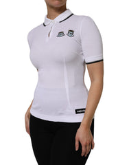 Dolce & Gabbana Weißes Poloshirt aus Baumwolle mit Kragen und kurzen Ärmeln