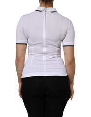 Dolce & Gabbana Weißes Poloshirt aus Baumwolle mit Kragen und kurzen Ärmeln