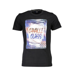 Cavalli Class Black Cotton Men T-Shirt