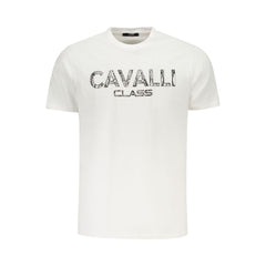 Cavalli Class White Cotton Men T-Shirt