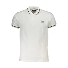 Cavalli Class White Cotton Men Polo Shirt