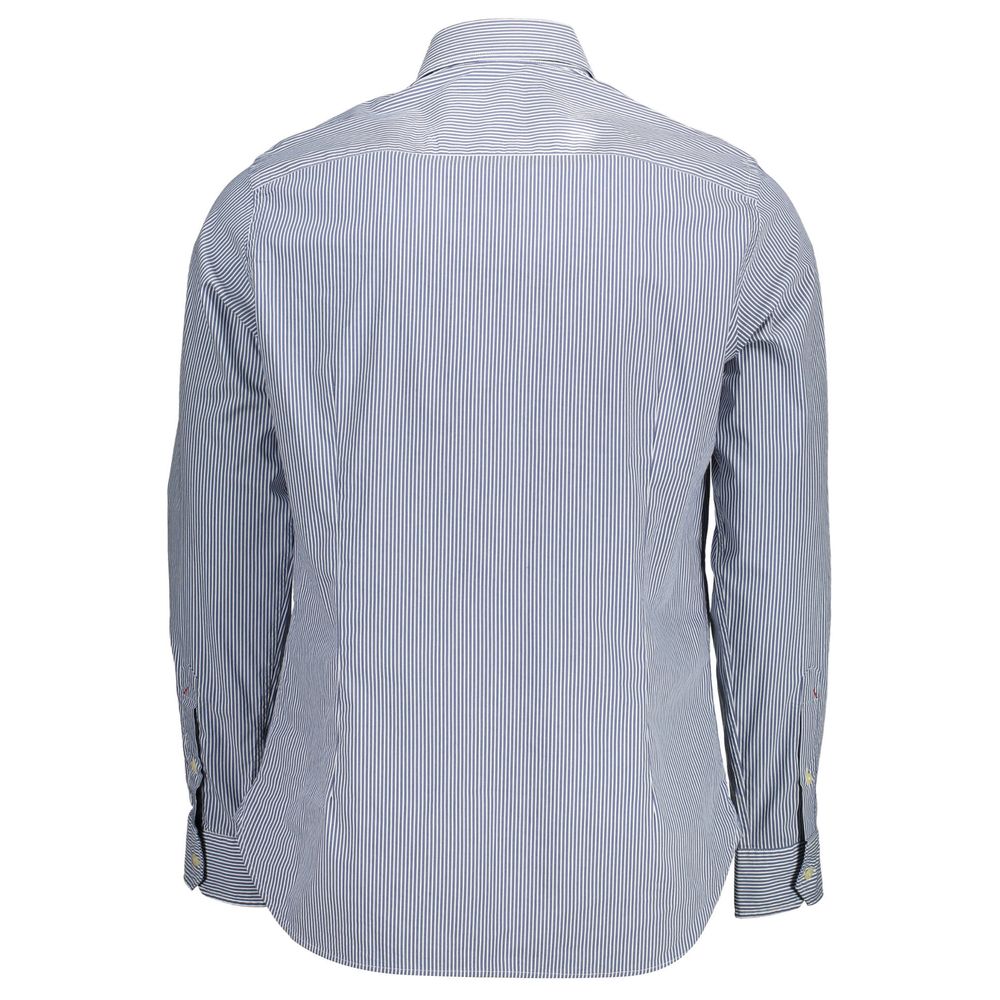 US POLO ASSN. Blaues Herrenhemd aus Baumwolle