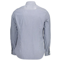 US POLO ASSN. Blaues Herrenhemd aus Baumwolle