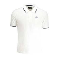 La Martina White Cotton Men Polo Shirt