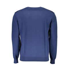 La Martina Blue Cotton Men Sweater