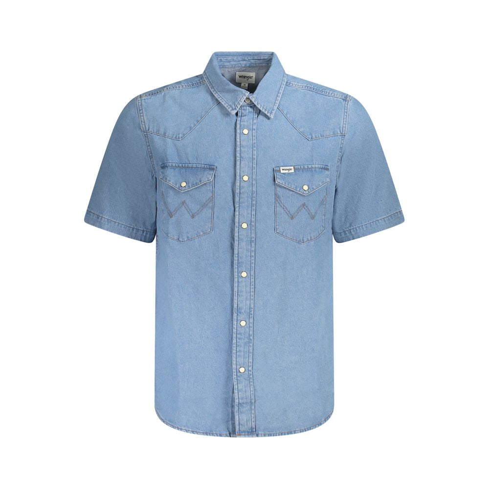 Wrangler Azzurro Baumwoll-Herrenhemd