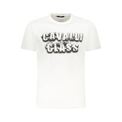 Cavalli Class White Cotton Men T-Shirt